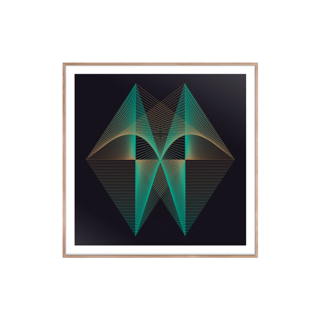 Underline Neon II – line art print by Marcio Pontes, framed