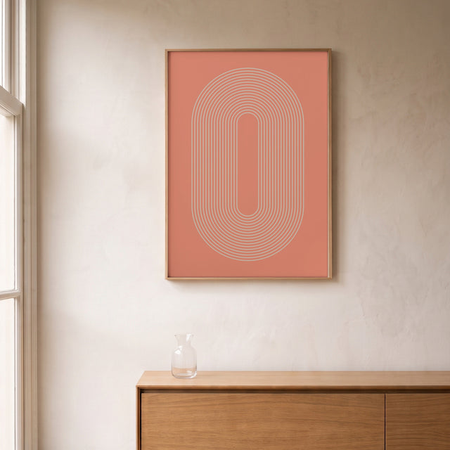 Kundaline Ida framed above an oak sideboard by a canal-view window – art print by Marcio Pontes
