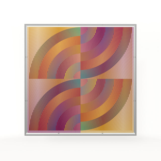 Op Rainbow – rainbow geometric optical acrylic artwork by Marcio Pontes
