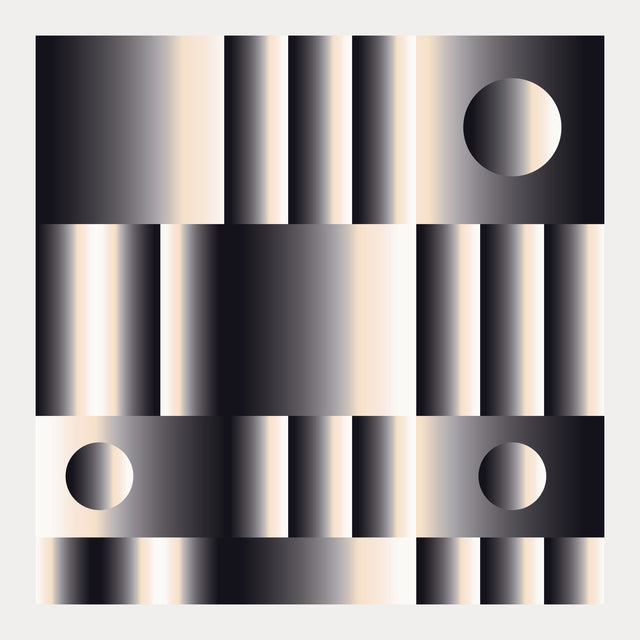 Retrocosmos Lunar 3 – black and cream bold geometric art print by Marcio Pontes