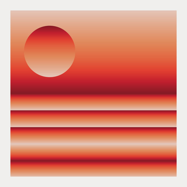 Retrocosmos Sunset 2 – red and orange bold geometric art print by Marcio Pontes