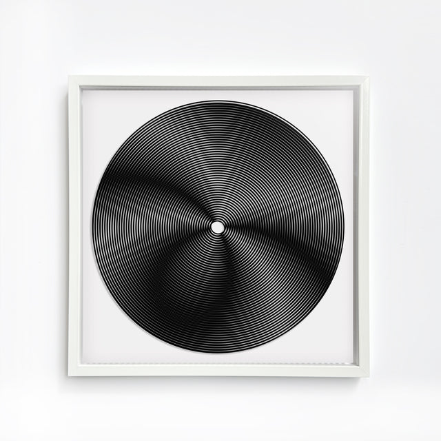 black and white handmade artwork, handmade screen printing, 30x30cm in aluminium frame.