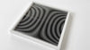 black and white handmade artwork, handmade screen printing, 30x30cm in aluminium frame, optical movement.