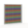 Op Line – video of the rainbow optical acrylic artwork by Marcio Pontes, the pattern shifting as the view moves