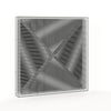 Op X Line – video of the black and white optical acrylic artwork by Marcio Pontes, the pattern shifting as the view moves