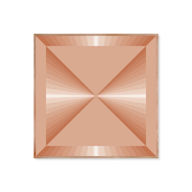 Retroart Triangulares 1 – terracotta and cream bold geometric art print by Marcio Pontes, framed