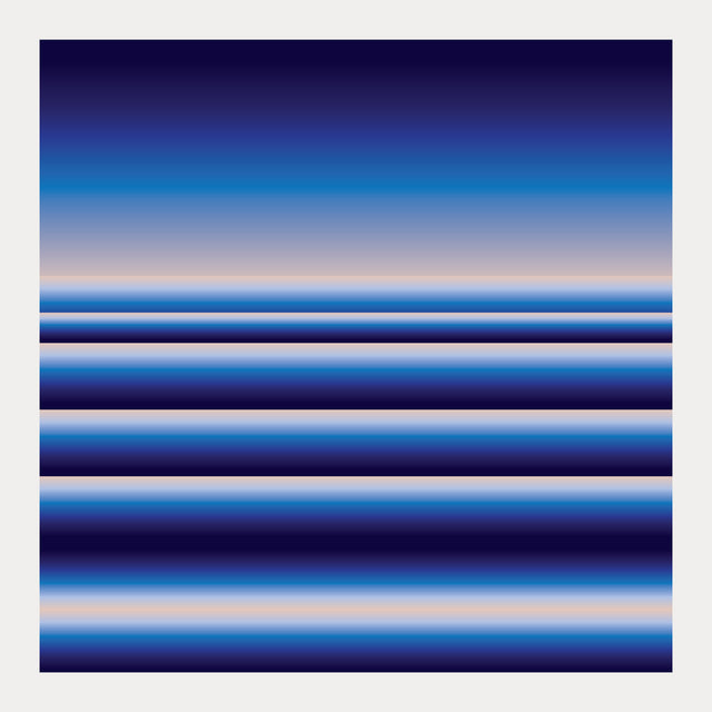 Retrocosmos Blue 1 – navy and cobalt bold geometric art print by Marcio Pontes