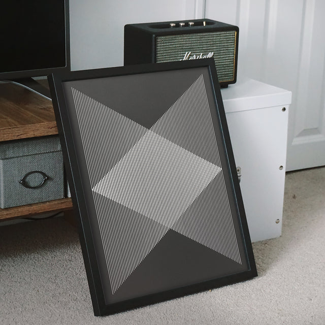 Underline Grey 1 – black and white line screen print by Marcio Pontes