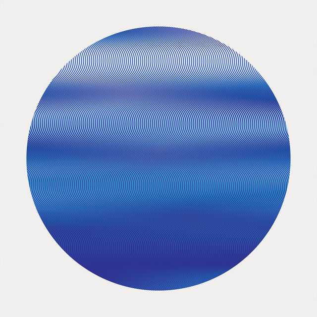 Underline Blue Planet – blue and off-white line art print by Marcio Pontes