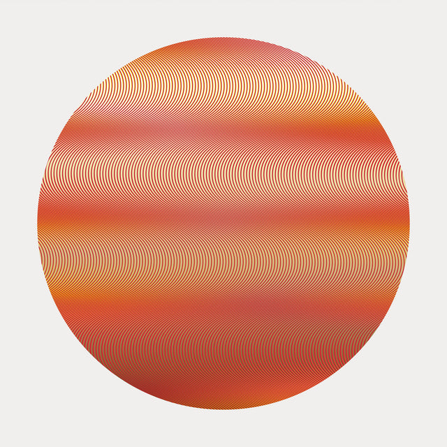Underline Red Planet – red and orange line art print by Marcio Pontes